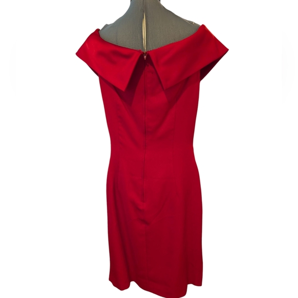 Alex Evenings vintage women's red Off-Shoulder Embelished Cocktail Dress Size 12 - Picture 7 of 10
